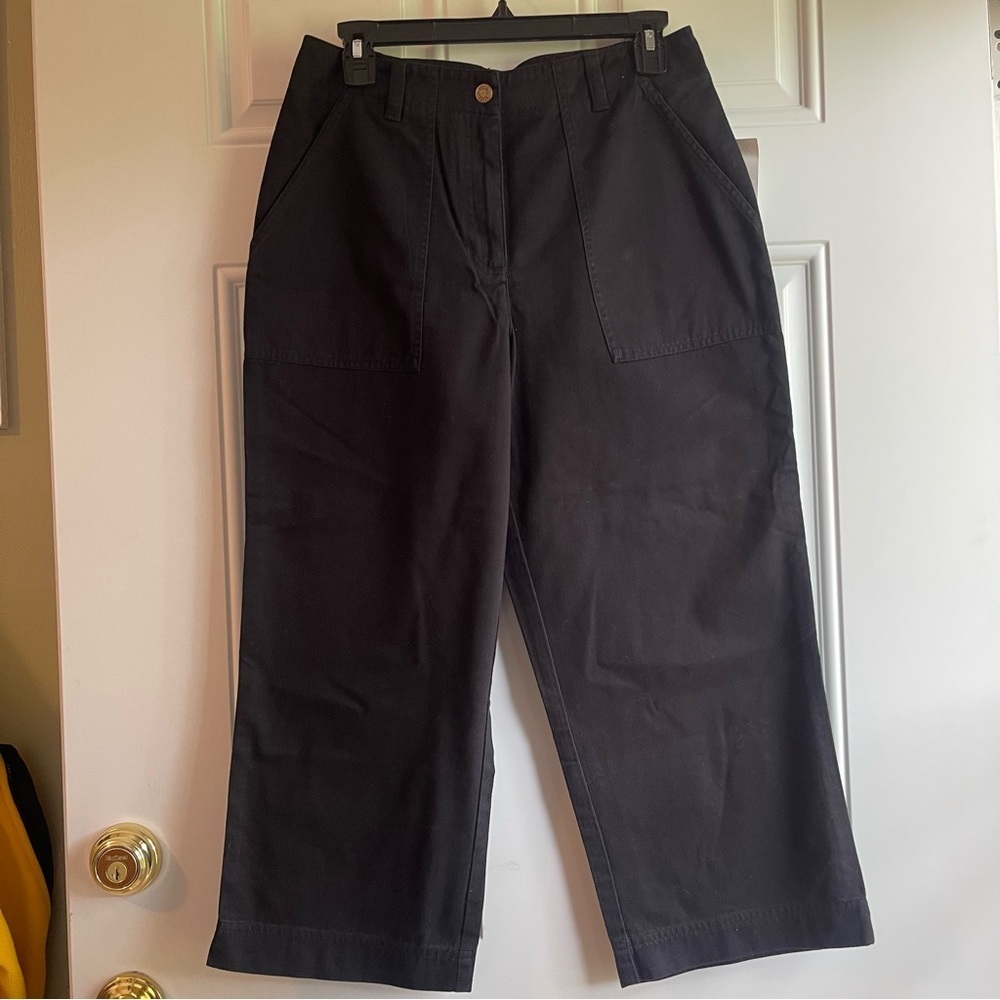 NWT Ann Taylor Wide Leg Black Crop Pants, Size 6
